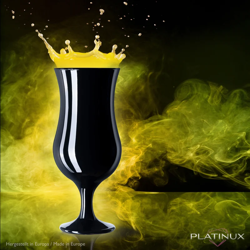 PLATINUX Schwarze Cocktailgläser Set 6 Stück 400ml (max. 470ml)