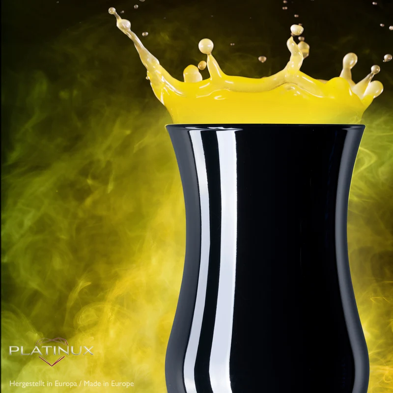 PLATINUX Schwarze Cocktailgläser Set 6 Stück 400ml (max. 470ml)