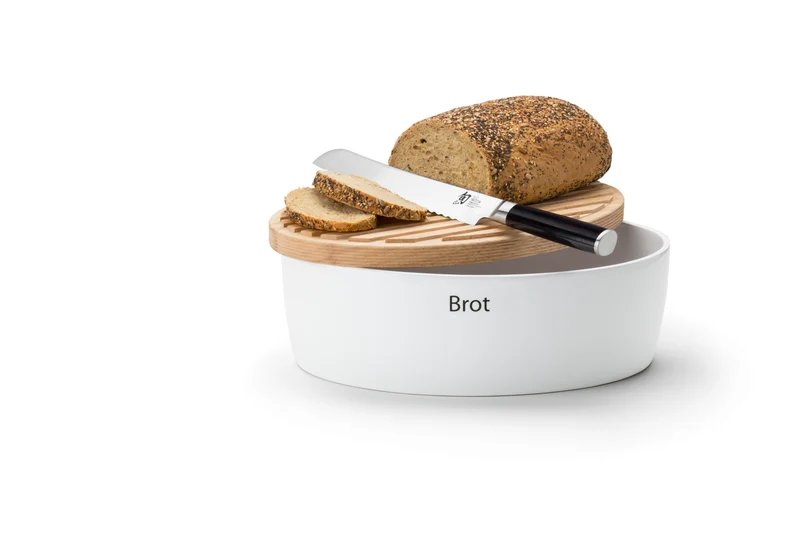 -Continenta- Brottopf oval Keramik mit Holzdeckel, 30x23x13,5cm
