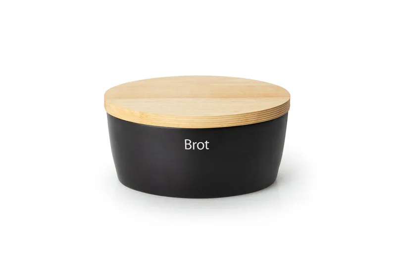 -Continenta- Brottopf oval Keramik mit Holzdeckel, 27x20x13,5cm