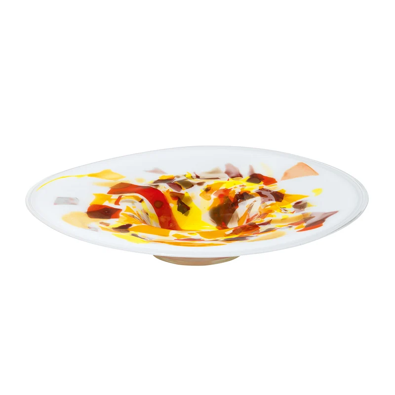 Glasvase und -schale "Amarillo" im Set