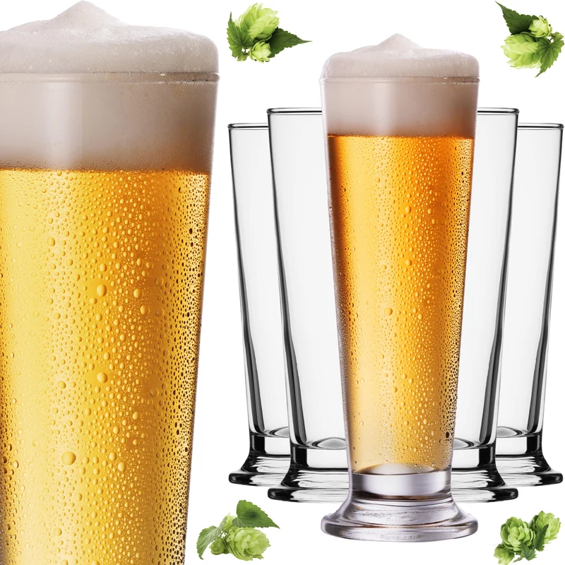 PLATINUX Biergläser Set 6-Teilig aus Glas 220ml (max. 250ml)
