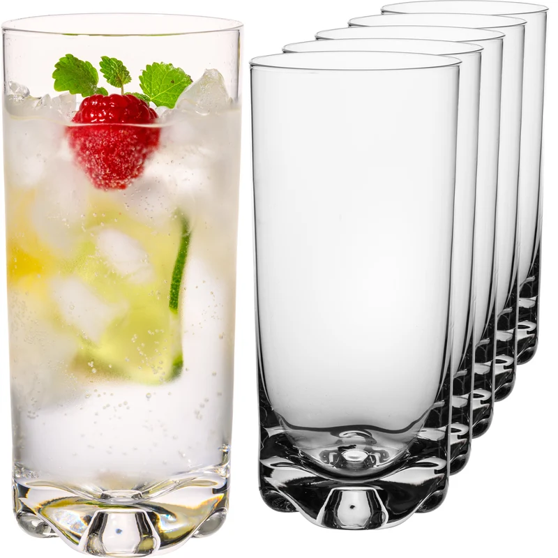 IMPERIAL glass Trinkgläser 6er Set 400ml spülmaschinenfest Crystalline Glas mit gewelltem Boden