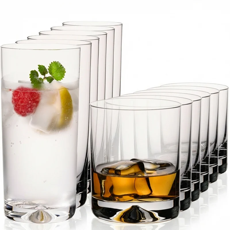 IMPERIAL glass Trinkgläser Set 12-teilig 420ml & 360ml bleifreies Crystalline Glas spülmaschinenfest