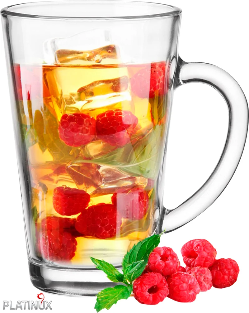 PLATINUX Latte Macchiato Gläser mit Griff aus Glas Set 6-Teilig 270ml (max. 350ml)