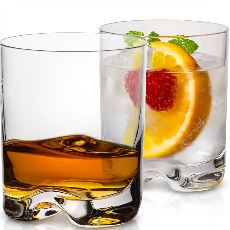 IMPERIAL glass Trinkgläser 2er Set 370ml Crystalline Glas spülmaschinenfest mit gewelltem Boden