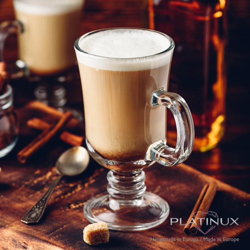 PLATINUX Irish Coffee Gläser Set mit Henkel 230ml 6-Teilig Glas