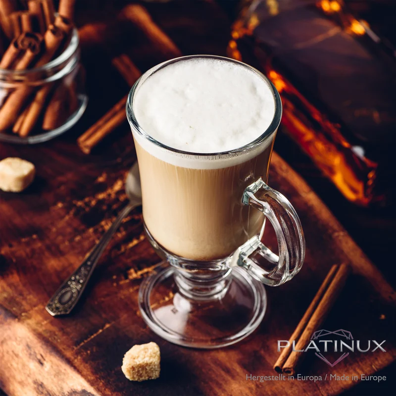 PLATINUX Irish Coffee Gläser Set mit Henkel 230ml 6-Teilig Glas