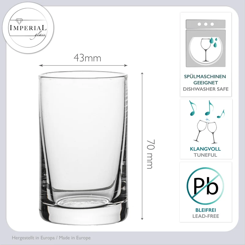 IMPERIAL glass Shotgläser Set 6 Stück 60ml aus Glas Spülmaschinengeeignet
