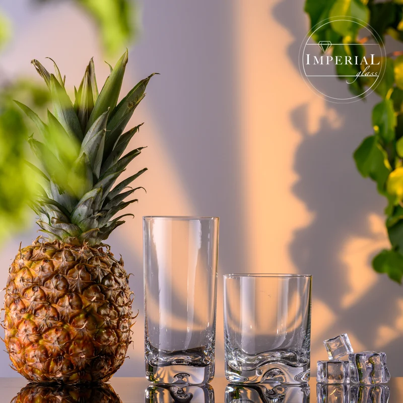 IMPERIAL glass Trinkgläser Set 12 Teilig 400ml & 370ml aus Crystalline Glas spülmaschinenfest mit geformtem Boden