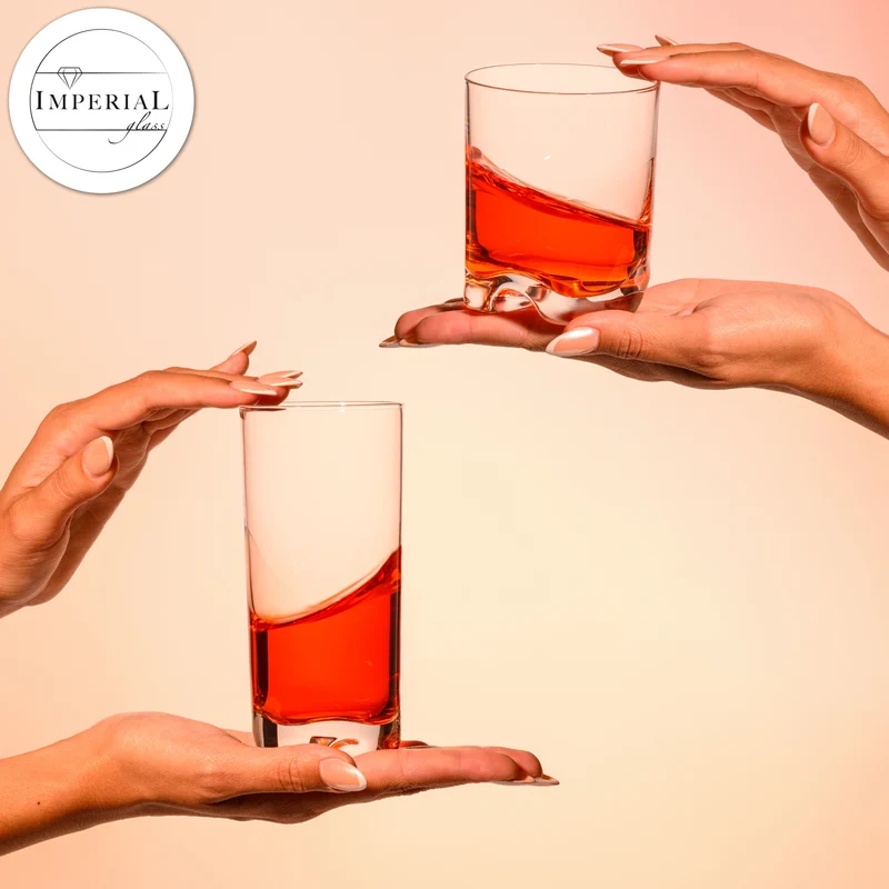 IMPERIAL glass Trinkgläser Set 12 Teilig 400ml & 370ml aus Crystalline Glas spülmaschinenfest mit geformtem Boden
