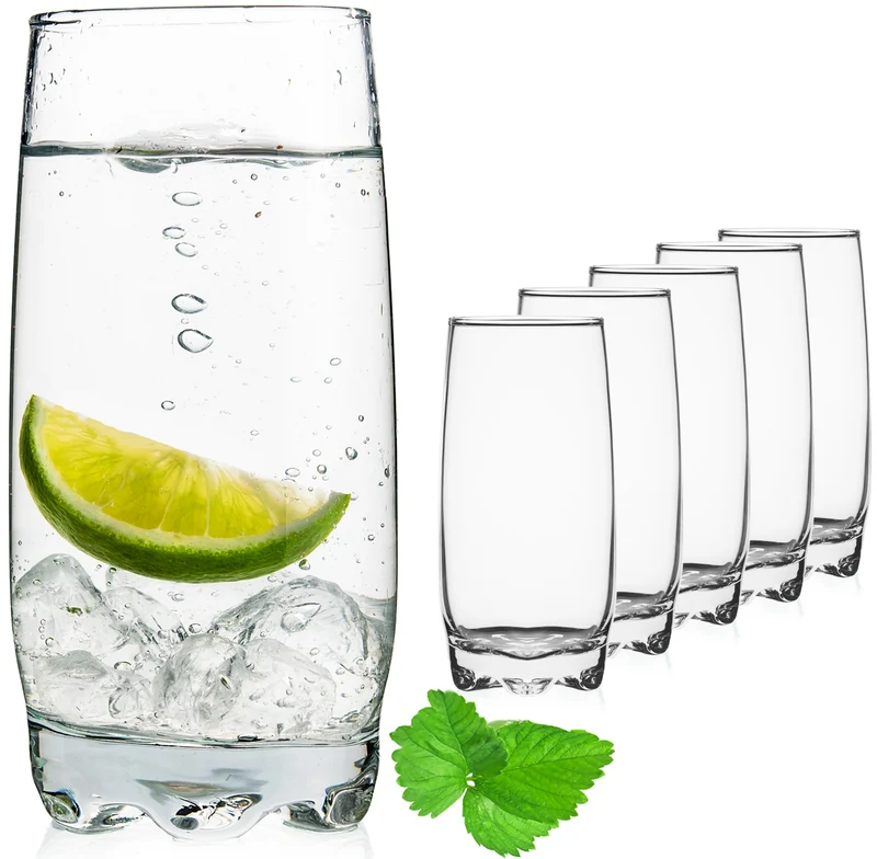 PLATINUX Trinkgläser Set 6 Teilig 350ml geformter Boden