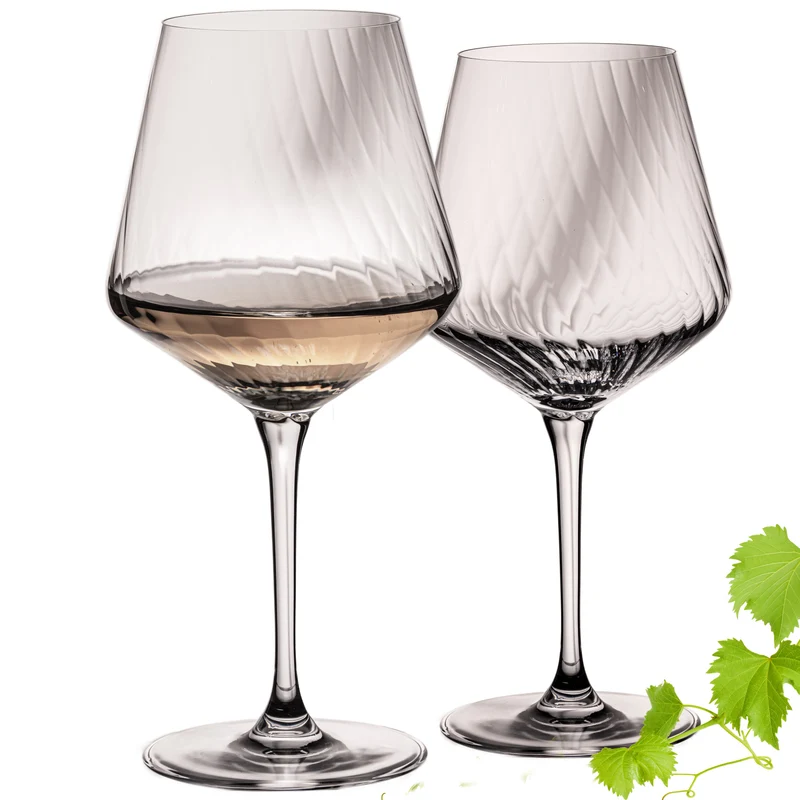 IMPERIAL glass geriffelte Chardonnaygläser Set 2 Stück 570ml aus Crystalline Glas "London"