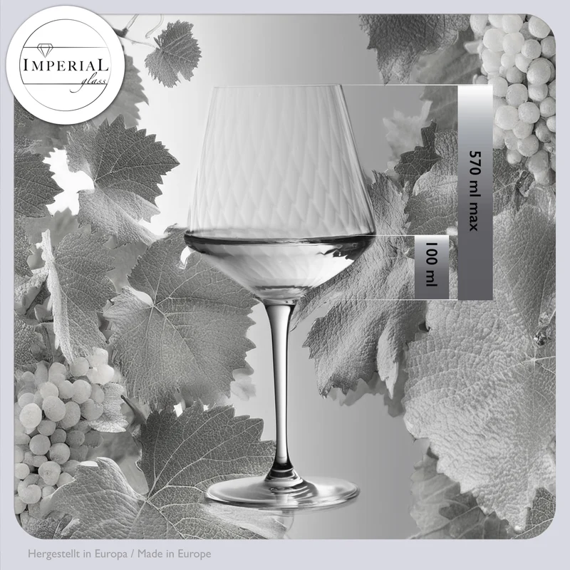 IMPERIAL glass geriffelte Chardonnaygläser Set 2 Stück 570ml aus Crystalline Glas "London"