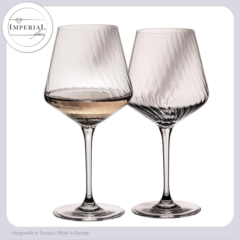IMPERIAL glass geriffelte Chardonnaygläser Set 2 Stück 570ml aus Crystalline Glas "London"