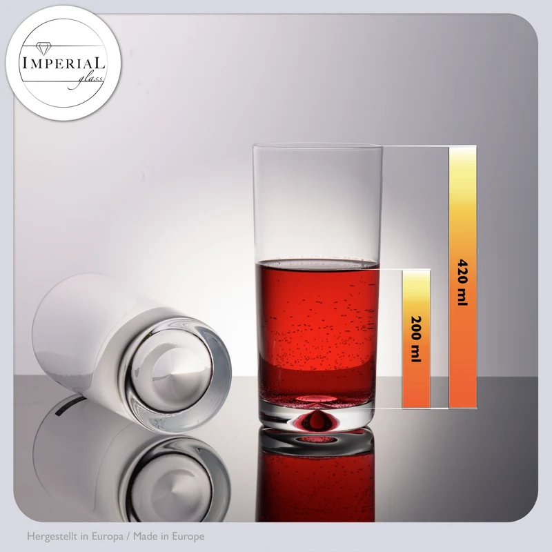 IMPERIAL glass Trinkgläser 6er Set 420ml spülmaschinenfest aus bleifreiem Crystalline Glas