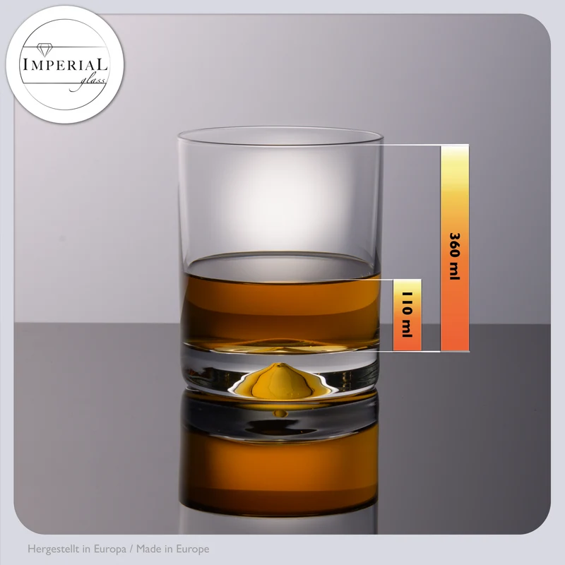 IMPERIAL glass Trinkgläser 6er Set 360ml aus bleifreiem Crystalline Glas spülmaschinenfest
