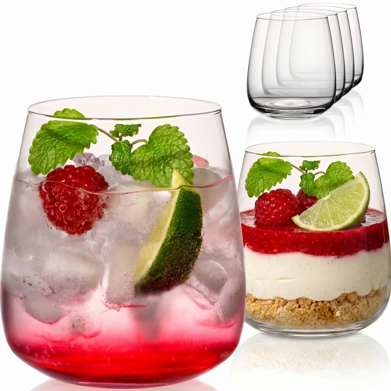 IMPERIAL glass eckige Trinkgläser Set 6 Stück aus Glas 470ml "Milano" spülmaschinenfest