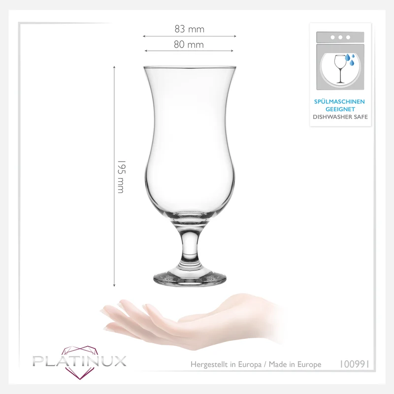 PLATINUX Cocktailgläser Set 6 Stück 400ml (max. 470ml) klar
