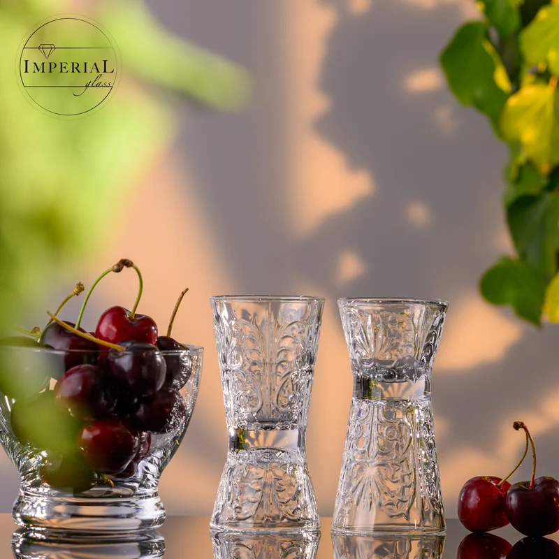 IMPERIAL glass Shotgläser 6er Set aus Crystalline Glas - umdrehbares Shotglas 30ml/60ml Spülmaschinenfest
