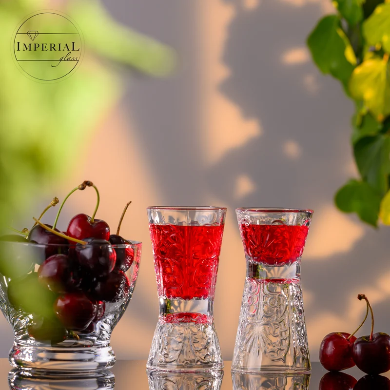 IMPERIAL glass Shotgläser 6er Set aus Crystalline Glas - umdrehbares Shotglas 30ml/60ml Spülmaschinenfest