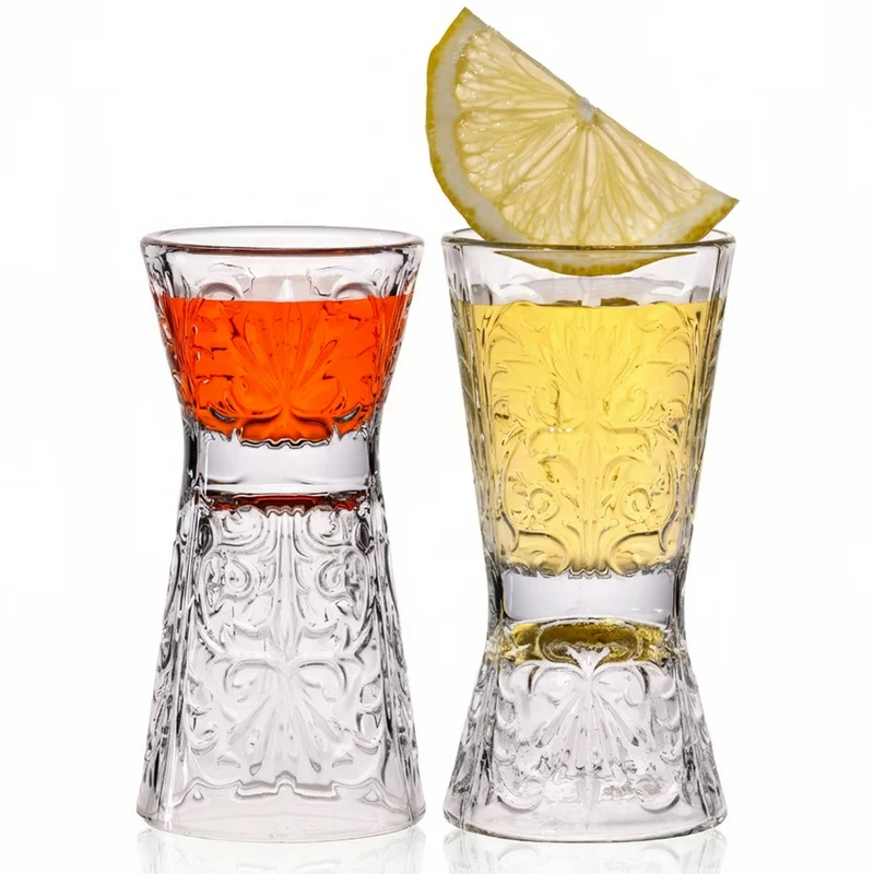 IMPERIAL glass Shotgläser 2er Set aus Crystalline Glas - umdrehbares Shotglas 30ml/60ml Spülmaschinenfest