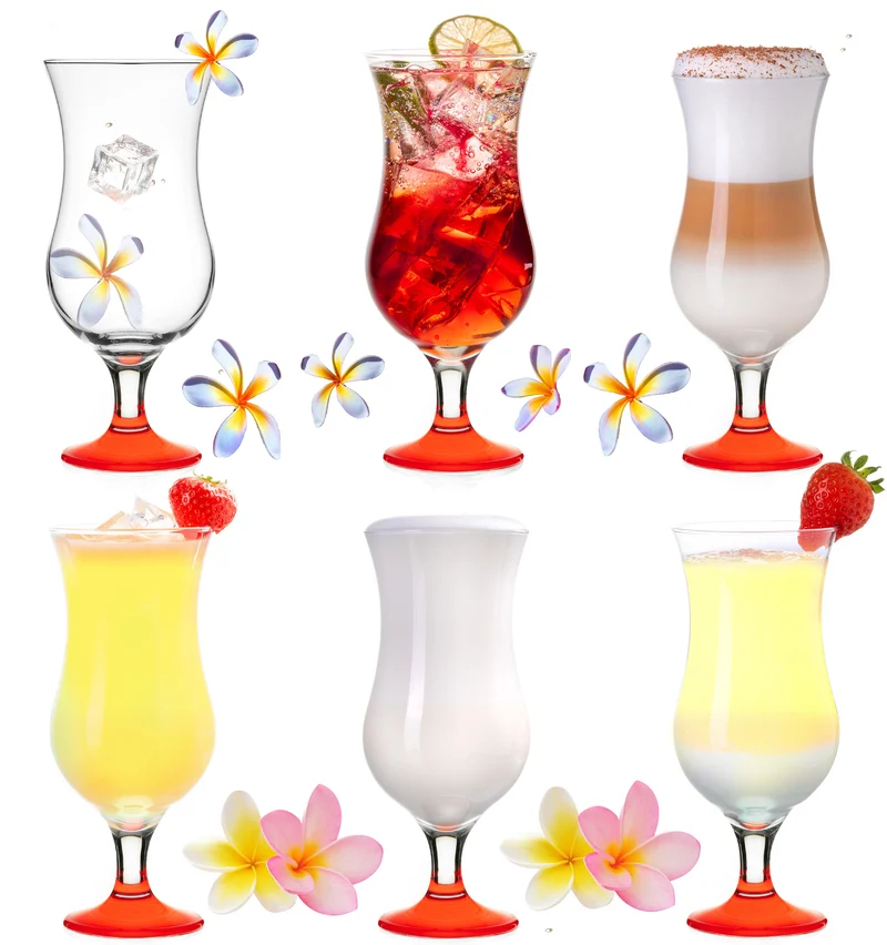 PLATINUX Cocktailgläser Set 6 Stück 400ml (max. 470ml) Longdrinkgläser Rot