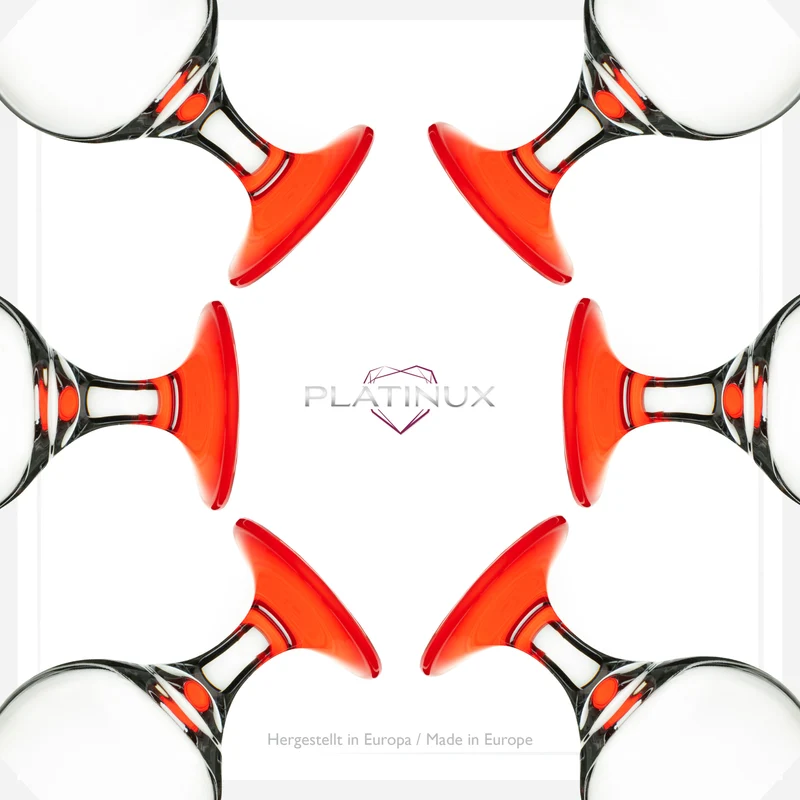 PLATINUX Cocktailgläser Set 6 Stück 400ml (max. 470ml) Longdrinkgläser Rot