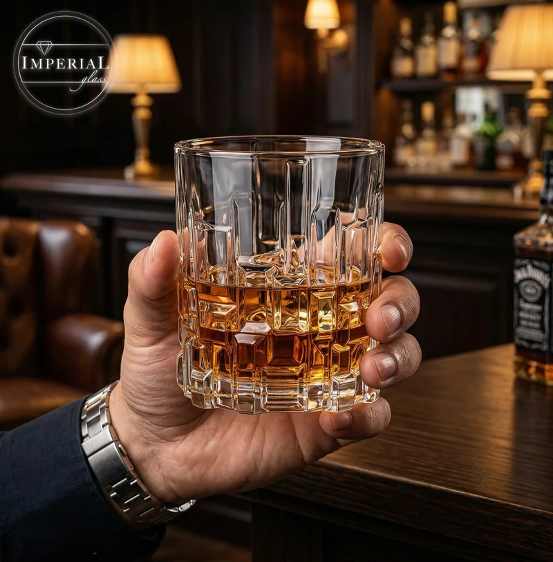 IMPERIAL glass Whiskeygläser 330ml 6er Set aus Crystalline Glas mit Reliefstruktur Spülmaschinenfest