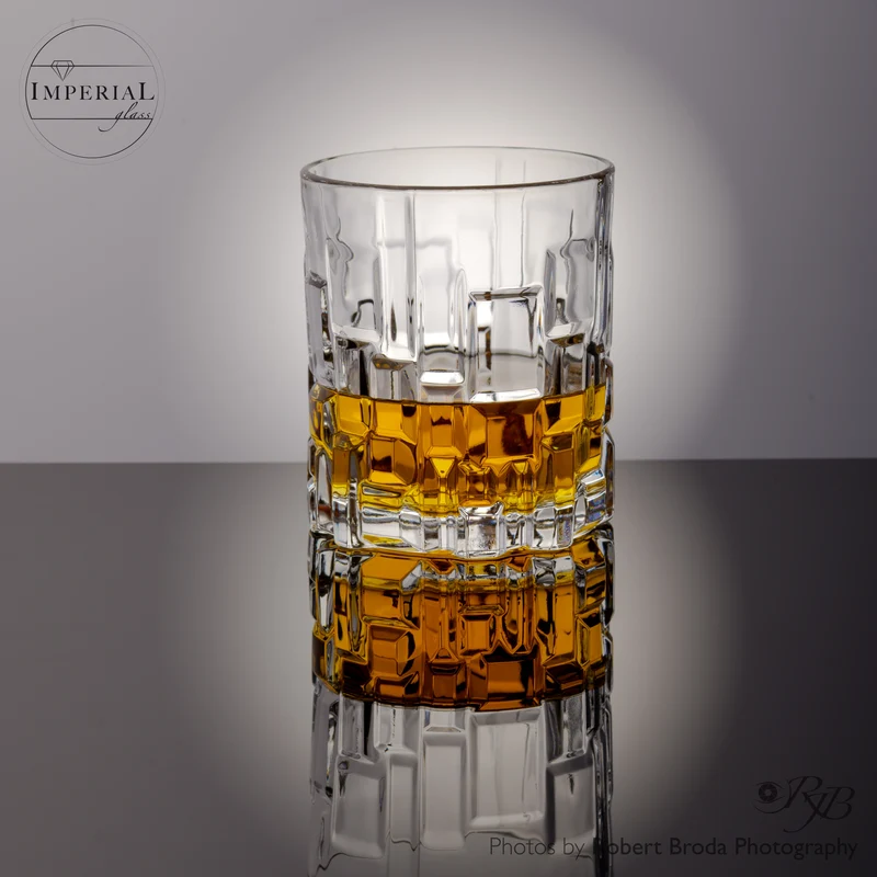 IMPERIAL glass Whiskeygläser 330ml 6er Set aus Crystalline Glas mit Reliefstruktur Spülmaschinenfest