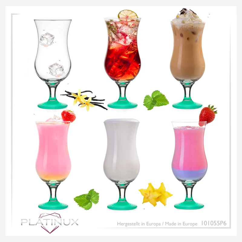PLATINUX Cocktailgläser Set 6 Stück 400ml (max. 470ml) Blau