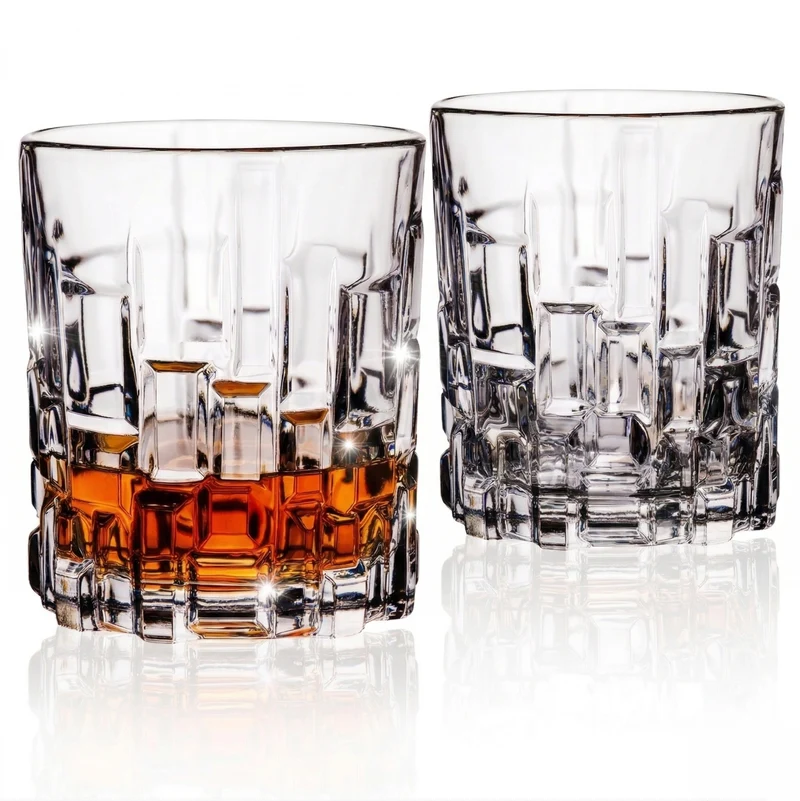 IMPERIAL glass Whiskeygläser 330ml 2er Set aus Crystalline Glas mit Reliefstruktur Spülmaschinenfest