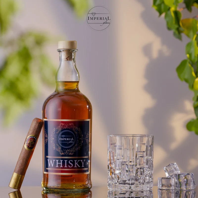 IMPERIAL glass Whiskeygläser 330ml 2er Set aus Crystalline Glas mit Reliefstruktur Spülmaschinenfest