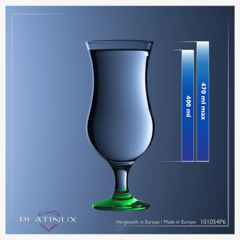 PLATINUX Cocktailgläser Set 6 Stück 400ml (max. 470ml) Grün
