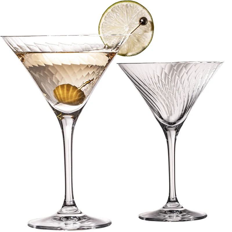 IMPERIAL geriffelte Martini Gläser Set 2 Stück 215ml aus Crystalline Glas "London" Spülmaschinenfest
