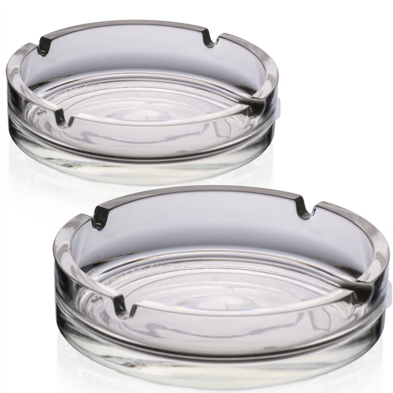 IMPERIAL glass Aschenbecher Glas 2 Stück 13,9cm aus Glas mit Ablegeflächen