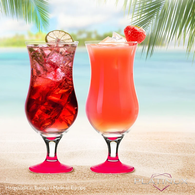 PLATINUX Cocktailgläser Set 6 Stück 400ml (max. 470ml) Pink