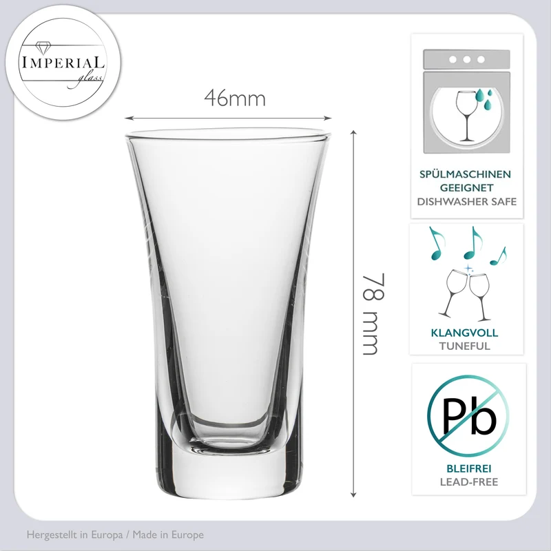 IMPERIAL glass Shotgläser Set 6 Stück 45ml aus Glas Spülmaschinengeeignet