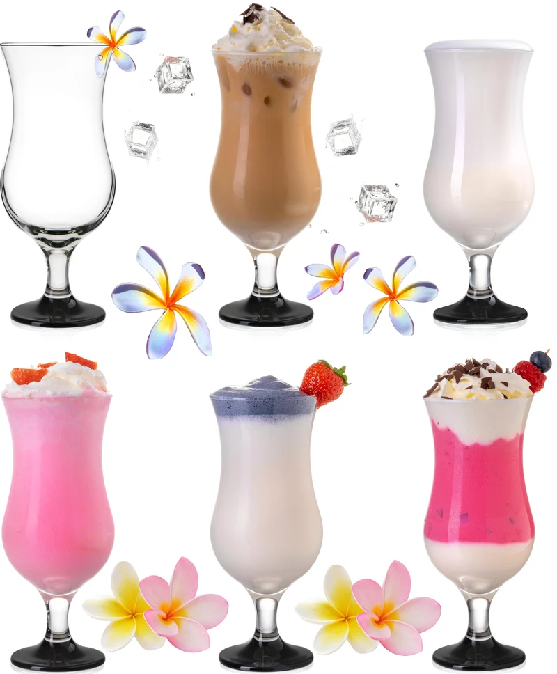 PLATINUX Cocktailgläser Set 6 Stück 400ml (max. 470ml) Schwarz