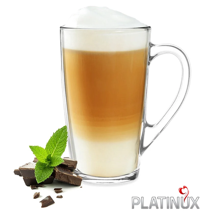 PLATINUX Teegläser Kaffeegläser mit Griff Set 6 Teilig 320ml (max. 400ml) Eisteeglas