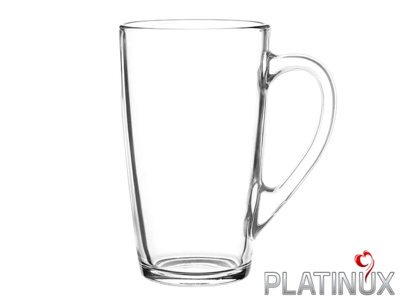 PLATINUX Teegläser Kaffeegläser mit Griff Set 6 Teilig 320ml (max. 400ml) Eisteeglas
