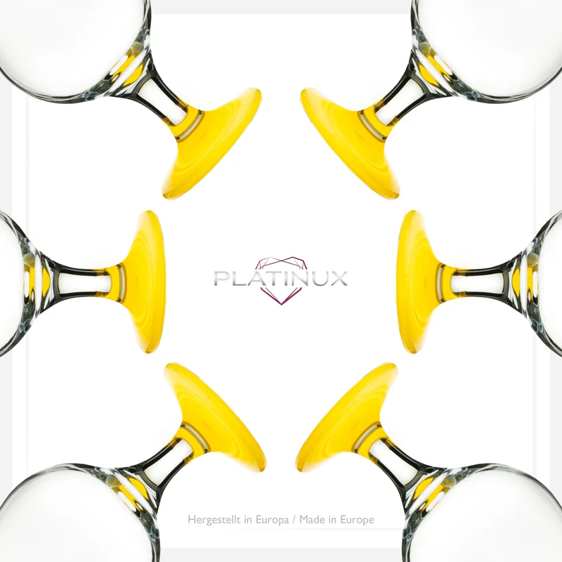 PLATINUX Cocktailgläser Set 6 Stück 400ml (max. 470ml) Gelb