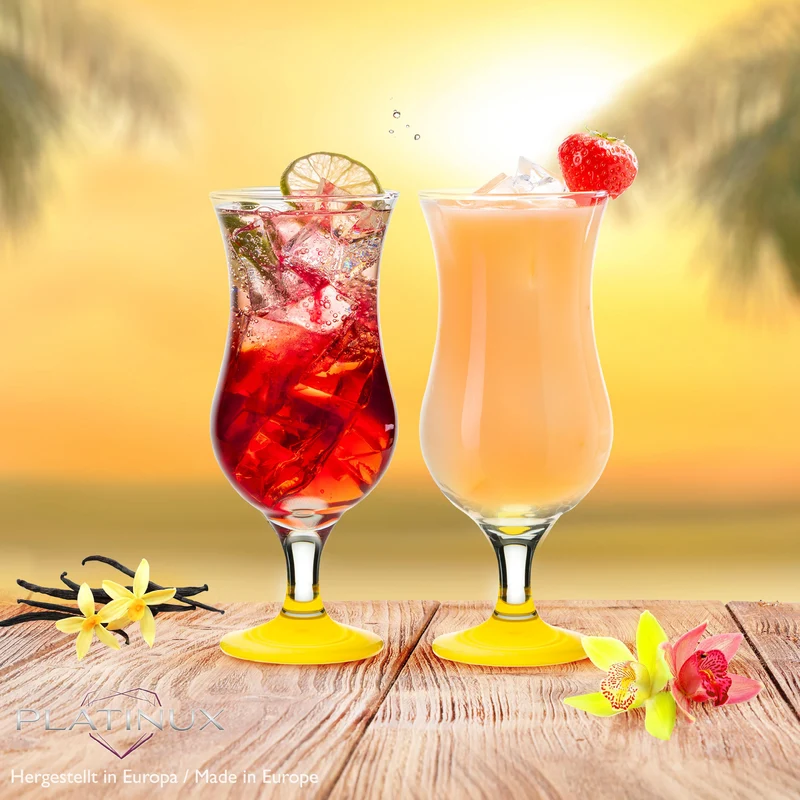 PLATINUX Cocktailgläser Set 6 Stück 400ml (max. 470ml) Gelb