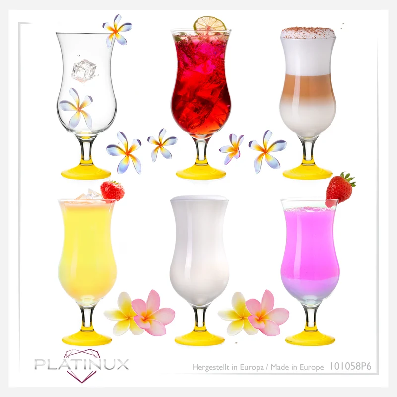 PLATINUX Cocktailgläser Set 6 Stück 400ml (max. 470ml) Gelb