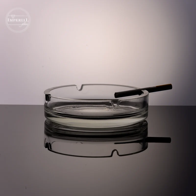 IMPERIAL glass Aschenbecher Glas 6 Stück 13,9cm mit 4 Ablagen aus Glas