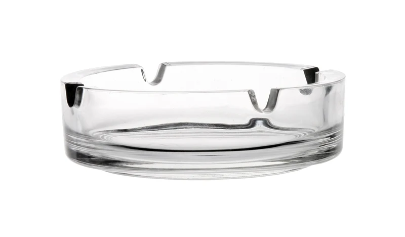 PLATINUX Aschenbecher aus Glas Set 6 teilig mit Zigarettenhalter stapelbar