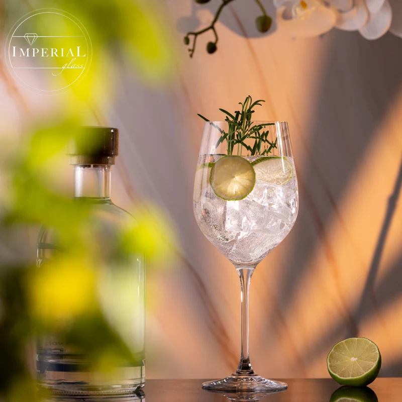 IMPERIAL glass geriffelte Gin Tonic Gläser Set 6x 450ml aus Crystalline Glas "London" Spülmaschinenfest