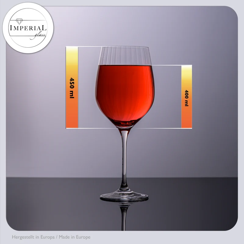 IMPERIAL glass geriffelte Gin Tonic Gläser Set 6x 450ml aus Crystalline Glas "London" Spülmaschinenfest