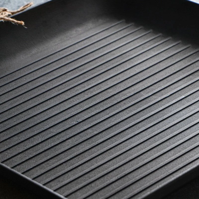 Grillpfanne Gusseisen - 35 x 35 x 4 cm Schwarz