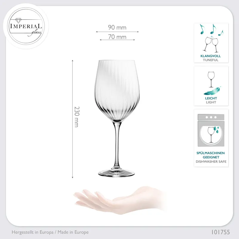 IMPERIAL glass geriffelte Gin Tonic Gläser Set 2x 450ml aus Crystalline Glas "London" Spülmaschinenfest